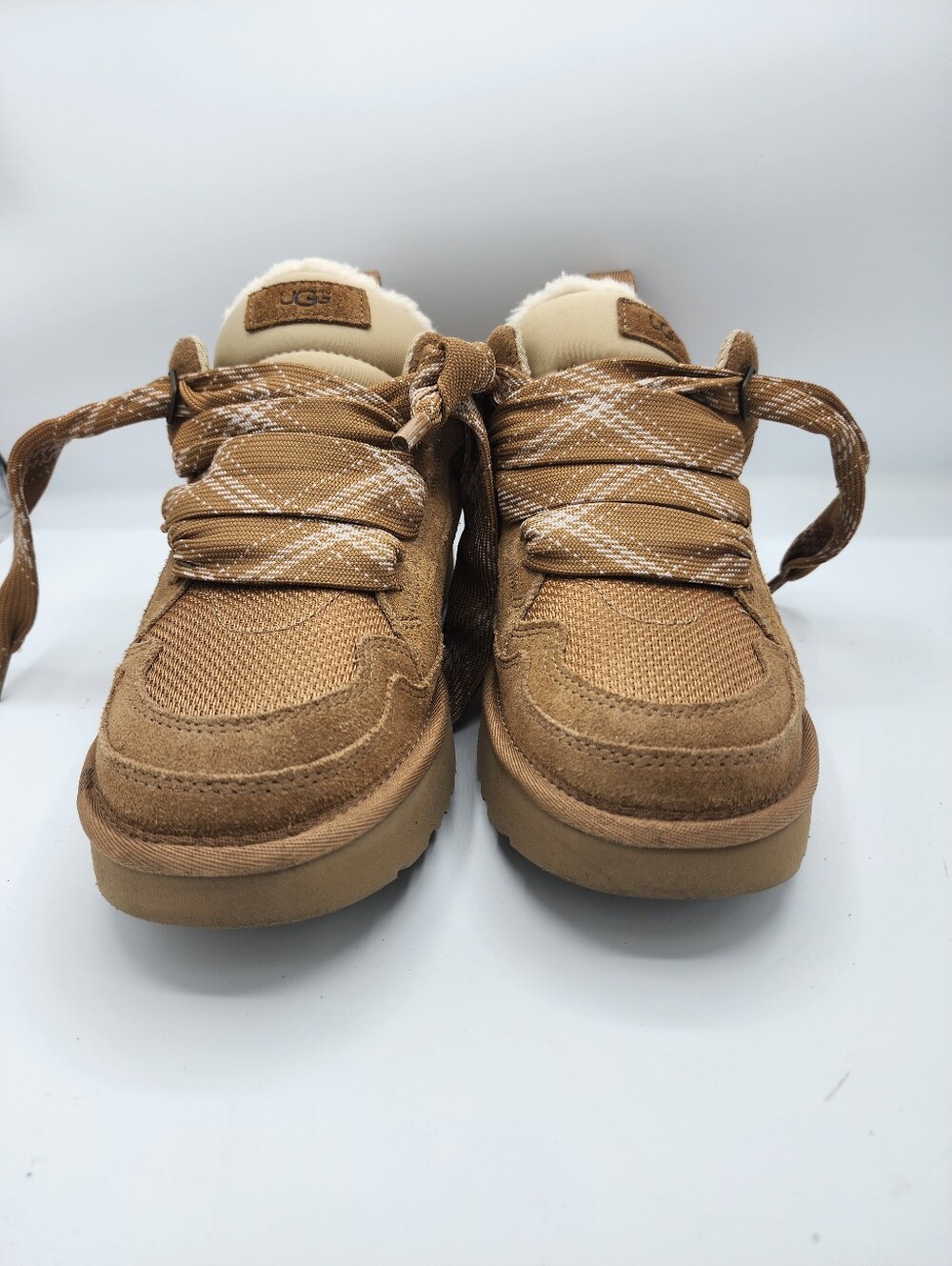 Uggs Lowmel Tan Suede Shearling Lined Sneakers - Picture 4 of 15